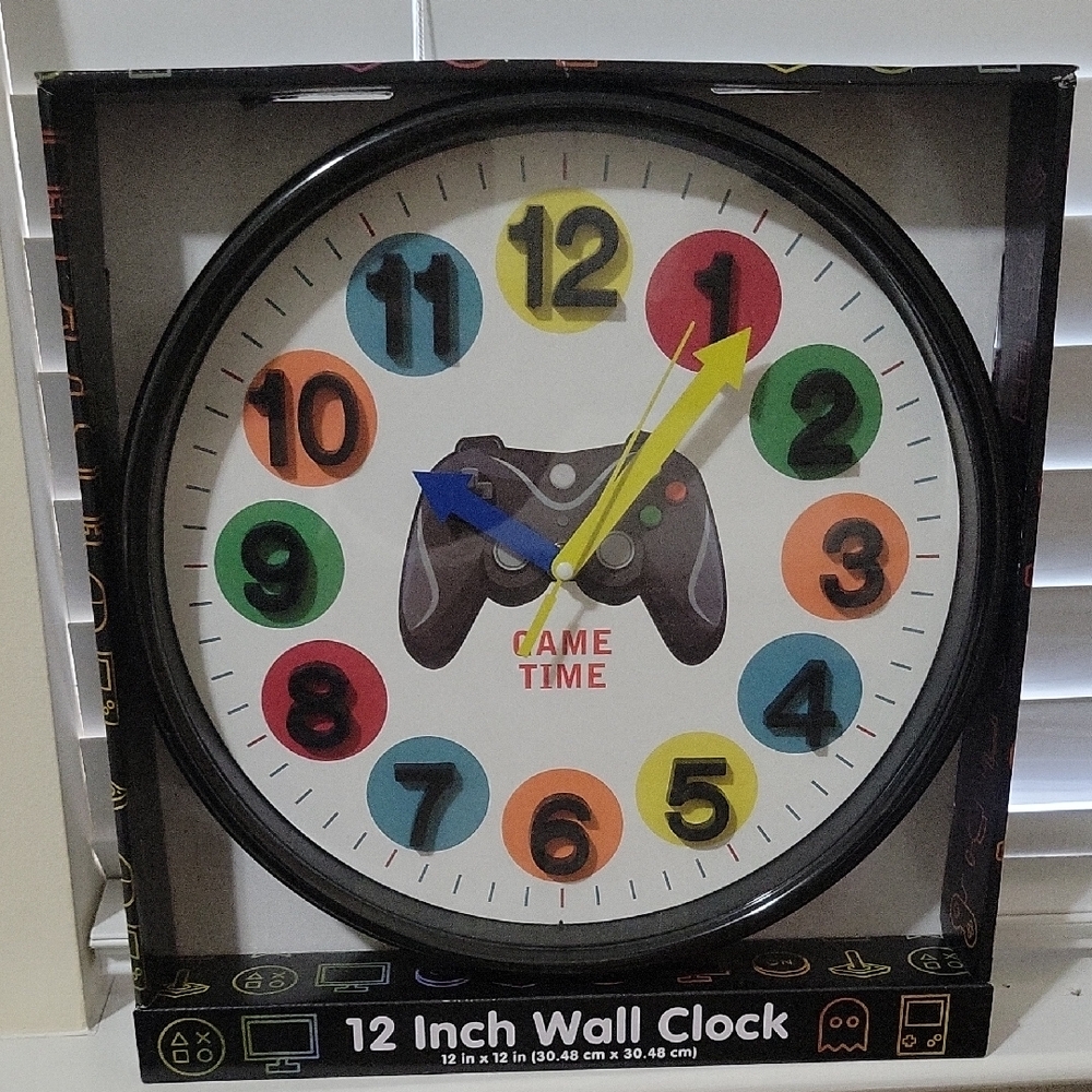Colorful Game Time Wall Clock
